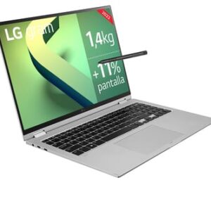 LG Gram 16T90Q-G.AA79B ordenador portatil i7-12800HE Híbrido (2-en-1) 40,6 cm (16″) Pantalla táctil WQXGA Intel® Core™ i7 16 GB LPDDR5-SDRAM 1000 GB SSD Wi-Fi 6 (802.11ax) Windows 11 Home Gris