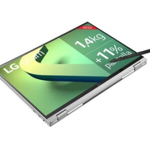 LG Gram 16T90Q-G.AA79B ordenador portatil i7-12800HE Híbrido (2-en-1) 40,6 cm (16″) Pantalla táctil WQXGA Intel® Core™ i7 16 GB LPDDR5-SDRAM 1000 GB SSD Wi-Fi 6 (802.11ax) Windows 11 Home Gris