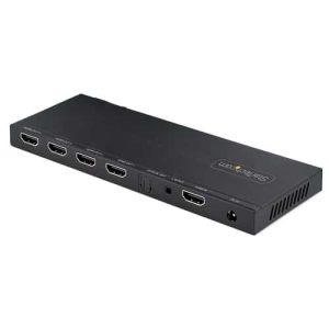 StarTech.com Splitter Divisor HDMI de 4 Puertos, Vídeo HDMI 2.0 de 4K a 60Hz, Multiplicador HDMI 4K con Escalador incorporado, HDMI de 1 Entrada y 4 Salidas, Audio 3,5 mm