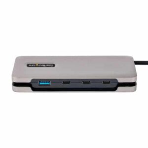 StarTech.com Hub USB-C de 4 Puertos – 1 Puerto USB-A – Concentrador de 3 Puertos USB Tipo C – USB 3.1 de 10Gbps – Ladrón USB Tipo C con Cable de 25cm Envolvente – Splitter USB-C a USB-A