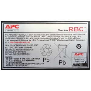 APC Replacement Battery Cartridge #43 Sealed Lead Acid (VRLA)