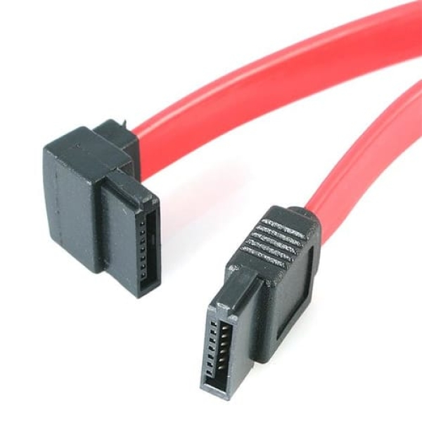 StarTech.com Cable de 45cm de Datos SATA en Ángulo Recto a la Izquierda Acodado 7 Pines – 2x Serial ATA Macho