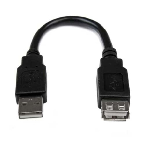 StarTech.com Cable de 0,15m de Extensión Alargador USB 2.0 – Macho a Hembra USB A – Extensor