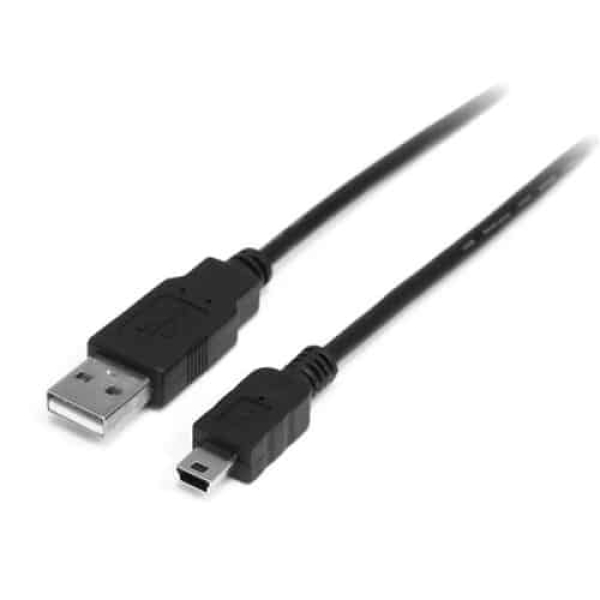 StarTech.com Cable USB de 2m para Cámara – 1x USB A Macho – 1x Mini USB B Macho – Adaptador Negro