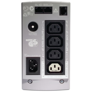 APC Back-UPS En espera (Fuera de línea) o Standby (Offline) 0,65 kVA 400 W 4 salidas AC 65 kVA 400 W 4 salidas AC