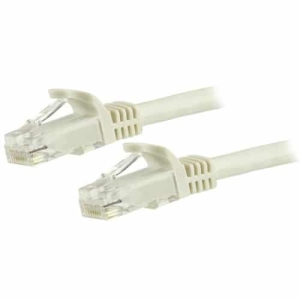 StarTech.com Cable de Red Gigabit Ethernet 15m UTP Patch Cat6 Cat 6 RJ45 Snagless Sin Enganches – Blanco