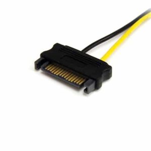 StarTech.com Cable Adaptador 15cm Alimentación SATA a Conector 8 Pines de Corriente de Tarjeta Gráfica PCI Express PCIe