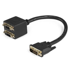 StarTech.com Cable Duplicador Divisor de Vídeo DVI-D de 2 Puertos Salidas Compacto – Bifurcador