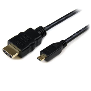StarTech.com Cable de 1m Micro HDMI a HDMI con Ethernet – Vídeo de 4K a 30Hz – Cable Adaptador Conversor Micro HDMI Tipo D de alta velocidad a HDMI 1.4 – HDMI UHD – Macho a Macho