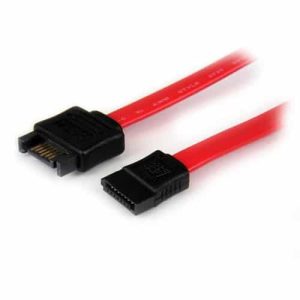 StarTech.com Cable de Extensión Alargador Datos SATA de 30cm – Serial ATA III 6Gbps – Rojo