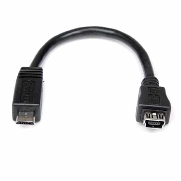 StarTech.com Cable Adaptador 15cm Mini USB a Micro USB – 1x MicroUSB-B Macho – 1x MiniUSB-B Hembra