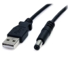 StarTech.com Cable Adaptador 2m USB A Macho a Conector Coaxial Barrel Alimentación Corriente Tipo M 5,5mm 5V DC