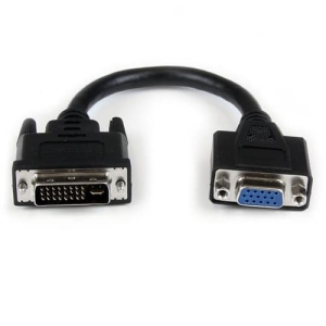 StarTech.com Adaptador Conversor de 20cm DVI-I a VGA – DVI-I Macho – HD15 Hembra – Cable Convertidor Negro