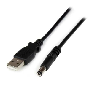 StarTech.com Cable Adaptador 1m USB A Macho a Conector Coaxial Barrel Alimentación Corriente Tipo N 5,5mm 5V DC