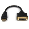 StarTech.com Adaptador de 20cm HDMI a DVI - DVI-D Hembra - HDMI Macho - Cable Conversor de Vídeo - Negro