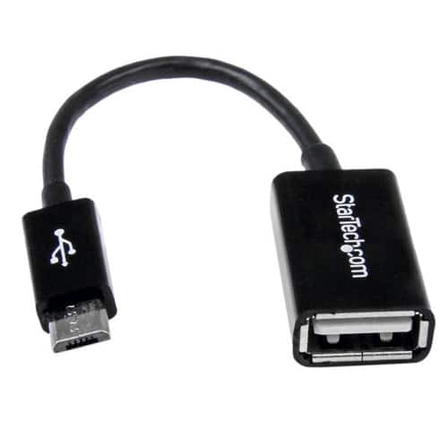 StarTech.com Cable Adaptador de 12cm Micro USB Macho a USB A Hembra OTG para Tablets Smartphones - Negro StarTech.com Cable Adaptador de 12cm Micro USB Macho a USB A Hembra OTG para Tablets Smartphones – Negro