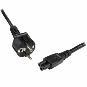 StarTech.com Cable de 2m de Alimentación para Portátiles, Enchufe UE a C5, 2,5A 250V, 18AWG, Cable de Repuesto para Cargador, Cable Hoja de Trébol Mickey Mouse, Cable para Europa, UL