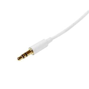 StarTech.com Cable de 2 metros Delgado de Audio Estéreo Mini Jack de 3,5mm – Blanco – Macho a Macho