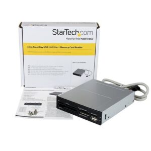 StarTech.com Adaptador Bahía Frontal 3.5in Lector para Tarjetas Memoria Flash SD CF SDHC XD M2 MS 22 en 1