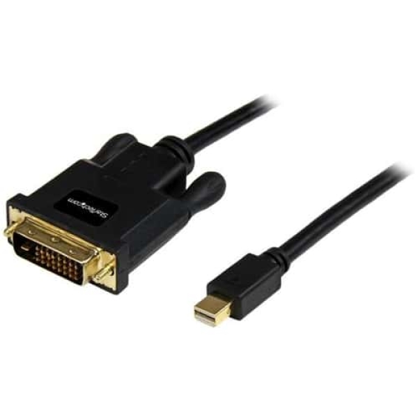StarTech.com Cable de 1,8m Adaptador de Vídeo Mini DisplayPort a DVI-D – Conversor Pasivo – 1920×1200 – Negro