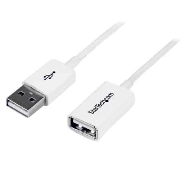 StarTech.com Cable de 2m de Extensión Alargador USB 2.0 – Macho a Hembra USB A – Extensor – Blanco