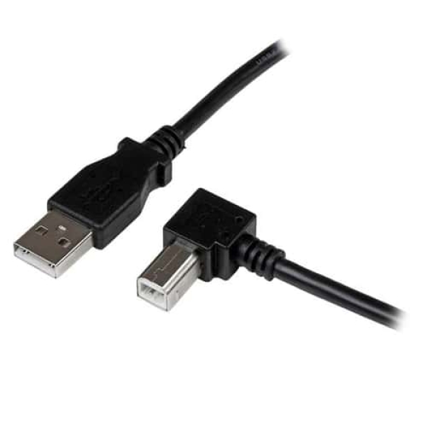 StarTech.com Cable Adaptador USB 1m para Impresora Acodado – 1x USB A Macho – 1x USB B Macho en Ángulo Derecho