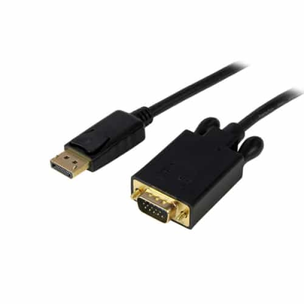 StarTech.com Cable de 1,8m DisplayPort a VGA – Cable Adaptador Activo de DisplayPort a VGA – Vídeo 1080p – Cable de Monitor DP a VGA – Convertidor DP 1.2 a VGA – Conector DP con Pestillo