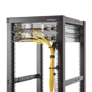 StarTech.com Anilla Pasacables en D Vertical 1U para Gestión de Cableado en Armarios Racks – Guiacables 5,7x10cm