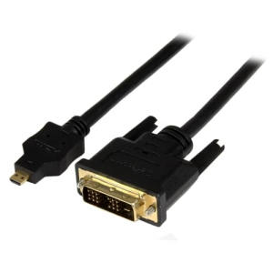 StarTech.com Cable de 1m Adaptador Conversor Micro HDMI a DVI-D para Tablet y Teléfono Móvil - Convertidor de Vídeo para Dispositivos Micro HDMI Tipo D a DVI-D Monoenlace