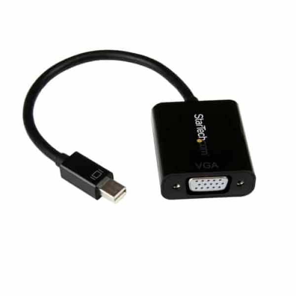 StarTech.com Adaptador Mini DisplayPort a VGA – Convertidor Activo de Mini DP a VGA Vídeo 1080p con Certificación VESA – mDP 1.2 o Thunderbolt 1/2 Mac/PC a Monitor VGA -VGA Negro