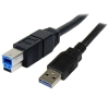 StarTech.com Cable USB 3.0 SuperSpeed Negro de 3 metros – A Macho a B Macho