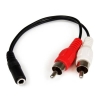 StarTech.com Cable Adaptador de 15cm de Audio Estéreo Mini Jack de 3,5mm Hembra a 2x RCA Macho StarTech.com Cable Adaptador de 15cm de Audio Estéreo Mini Jack de 3,5mm Hembra a 2x RCA Macho