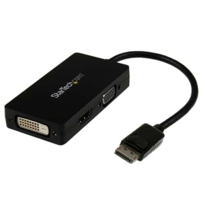 StarTech.com Adaptador Conversor DisplayPort a VGA DVI o HDMI – Convertidor A/V 3 en 1 para viajes