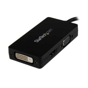 StarTech.com Adaptador Conversor DisplayPort a VGA DVI o HDMI – Convertidor A/V 3 en 1 para viajes