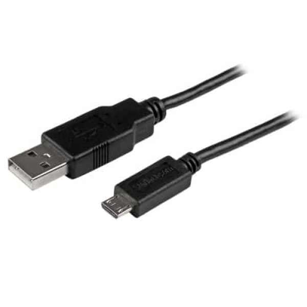 StarTech.com Cable Adaptador 0,5m USB A Macho a Micro USB B Macho Delgado para Teléfono Móvil y Tablets