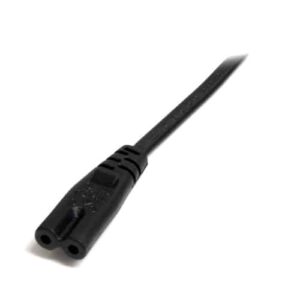 StarTech.com Cable de 1m de Alimentación para Portátiles, Enchufe UE a C7, 2,5A 250V, 18AWG, Cable de Repuesto para Cargador de Portátiles, Cable para Impresoras, Cable para Europa, UL 2