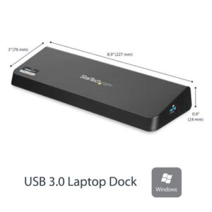 StarTech.com Docking Station USB 3.0 para 2 Monitores HDMI y DisplayPort 4K - USB 3.0 a 4x USB-A, Ethernet, HDMI y DP - Replicador de Puertos Universal para Ordenador Portátil Mac/Win HDMI y DP - Replicador de Puertos Universal para Ordenador Portátil Mac/Win
