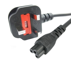 StarTech.com Cable de 2m de Alimentación para Portátiles, Enchufe BS1363 a C5, 2,5A 250V, 18AWG, Cable para Cargador, Cable Hoja de Trébol Mickey Mouse, Adaptador para Reino Unido, UL