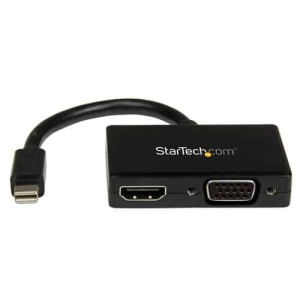 StarTech.com Adaptador Mini DP de Audio/Vídeo para Viajes – Conversor Mini DisplayPort a HDMI o VGA – 1920×1200 1080p