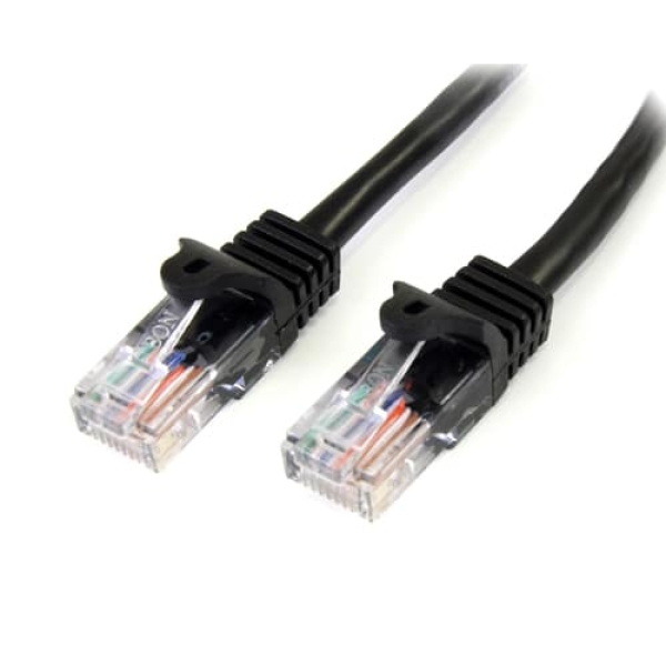 StarTech.com Cable de 2m Negro de Red Fast Ethernet Cat5e RJ45 sin Enganche – Cable Patch Snagless