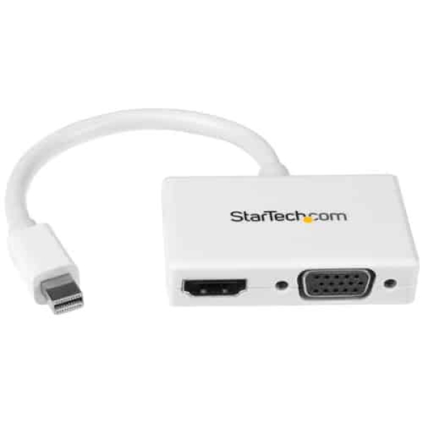 StarTech.com Adaptador Mini DP de Audio/Vídeo para Viajes – Conversor Mini DisplayPort a HDMI o VGA – 1080p Blanco