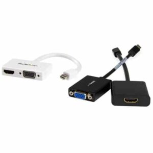 StarTech.com Adaptador Mini DP de Audio/Vídeo para Viajes – Conversor Mini DisplayPort a HDMI o VGA – 1080p Blanco
