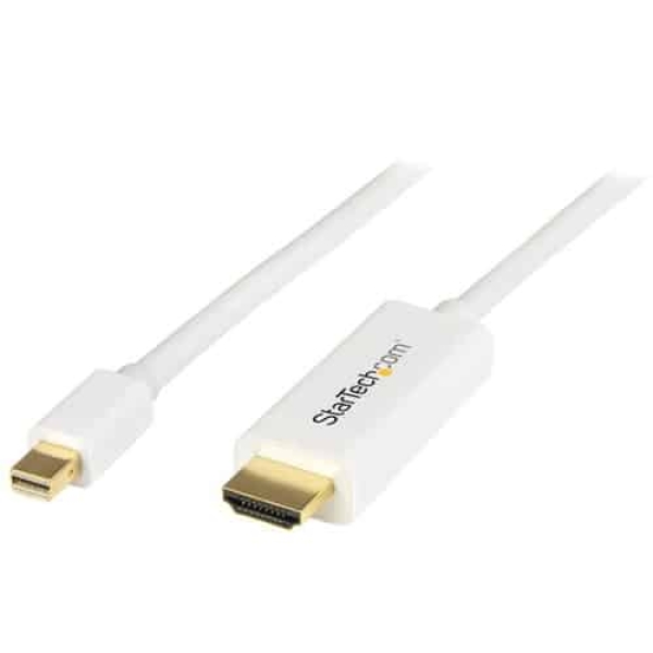 StarTech.com Cable Conversor Mini DisplayPort a HDMI de 1m – Color Blanco – Ultra HD 4K