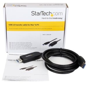 StarTech.com Cable de Transferencia de Datos USB 3.0 para ordenadores Mac y Windows – PC a PC