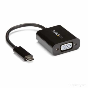 StarTech.com Adaptador USB C a VGA – Negro – 1080p – Convertidor de Vídeo para su MacBook Pro – Dongle de Pantalla USB Tipo C a VGA – La Versión Mejorada es CDP2VGAEC