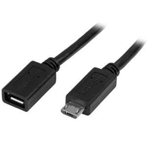 StarTech.com Cable de 50cm Micro USB de Extensión – Macho a Hembra