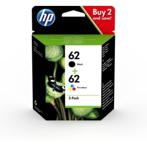HP Pack de ahorro de 2 cartuchos de tinta original 62 negro/tricolor