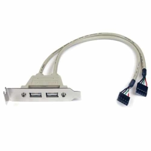 StarTech.com Cabezal Bracket Perfil Bajo de 2 puertos USB 2.0 con conexión a Placa Base 2x IDC5 – Low Profile