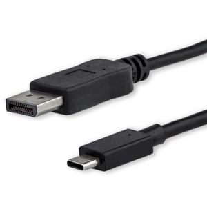 StarTech.com Cable 1m USB C a DisplayPort 1.2 de 4K a 60Hz – Adaptador Convertidor USB Tipo C a DisplayPort – HBR2 – Conversor USBC con Modo Alt – Compatible con Thunderbolt 3 – Negro