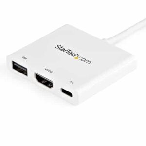 StarTech.com Adaptador Multipuertos USB-C con HDMI – Puerto USB 3.0 – PD de 60W – Blanco
